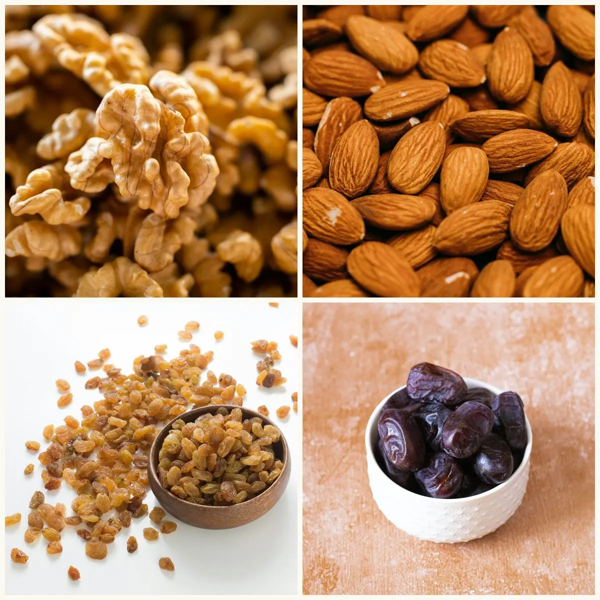 Walnut, badam, raisins and Kimia dates